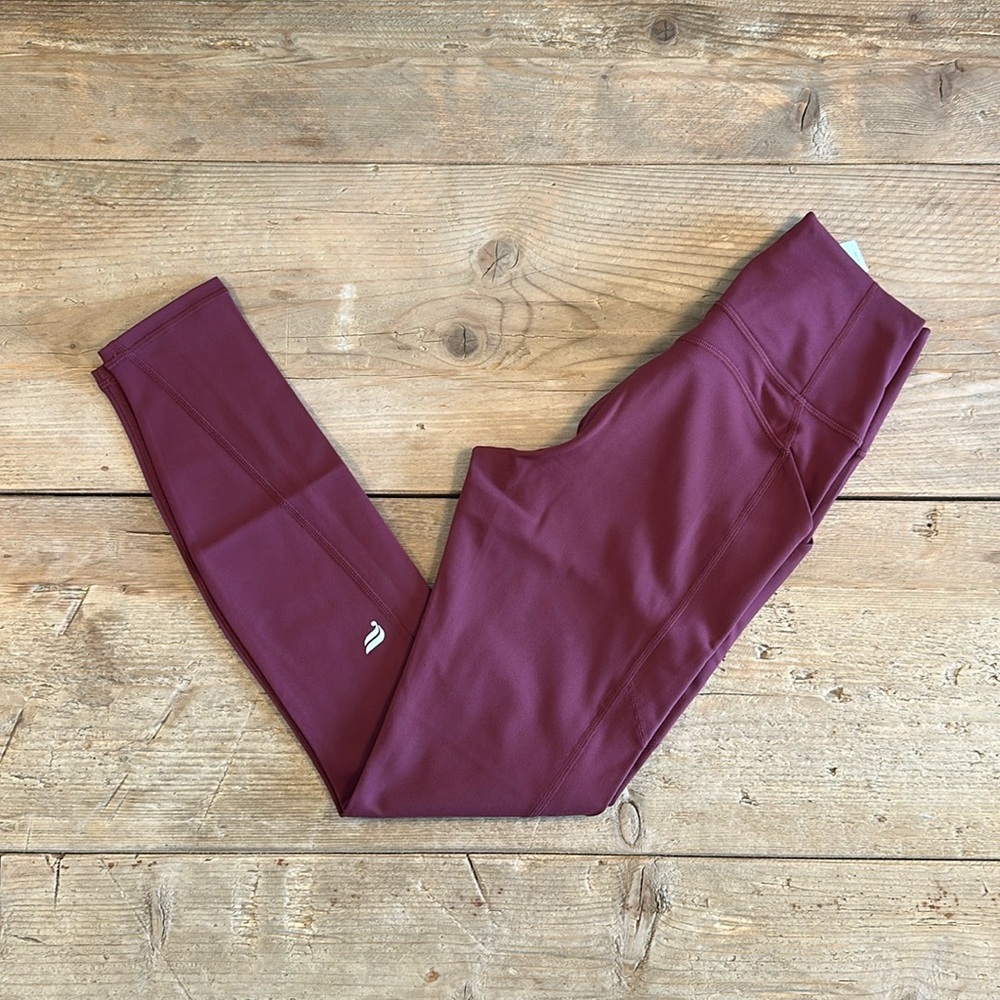 NWT- Fabletics PureLuxe HW Pocket Full length Leggings -MERLOT (27” inseam) - Picture 3 of 11